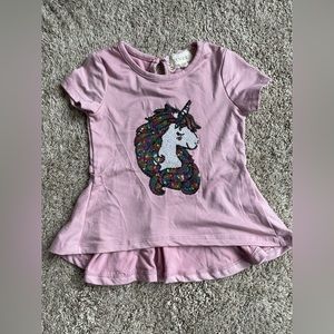 Unicorn sequin super soft toddler top